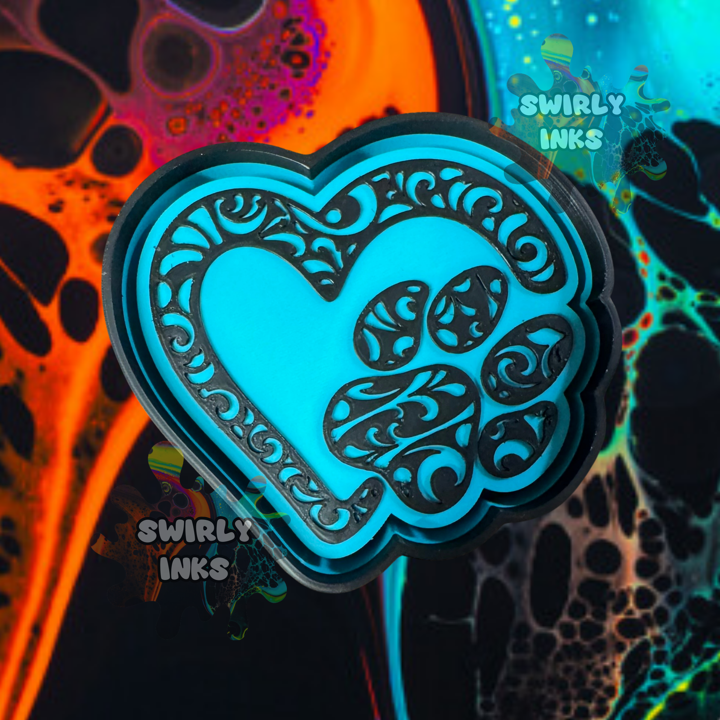 Paw in Heart Freshie Mold