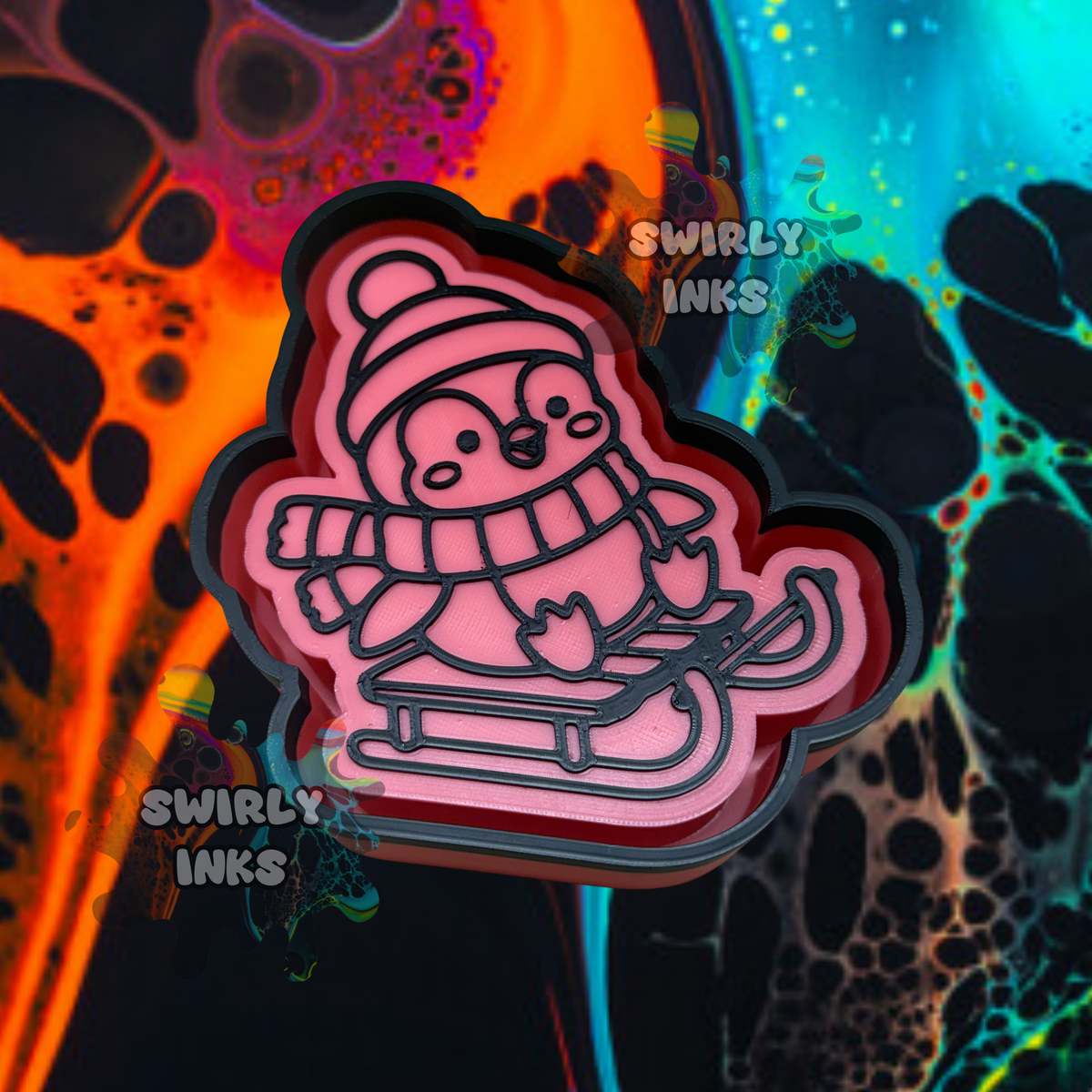 Penguin on Sleigh Freshie Mold