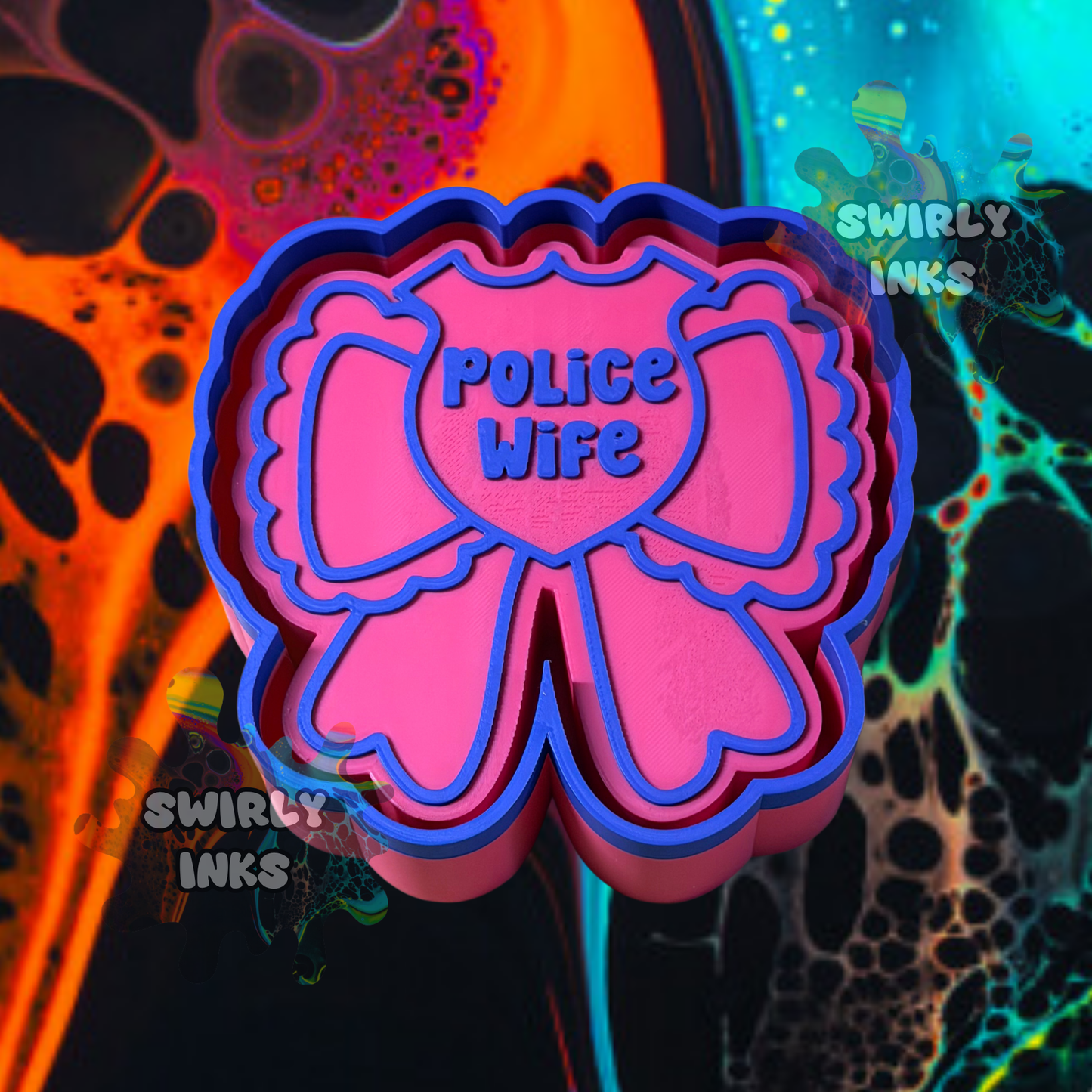 Police Wife Bow Freshie Mold