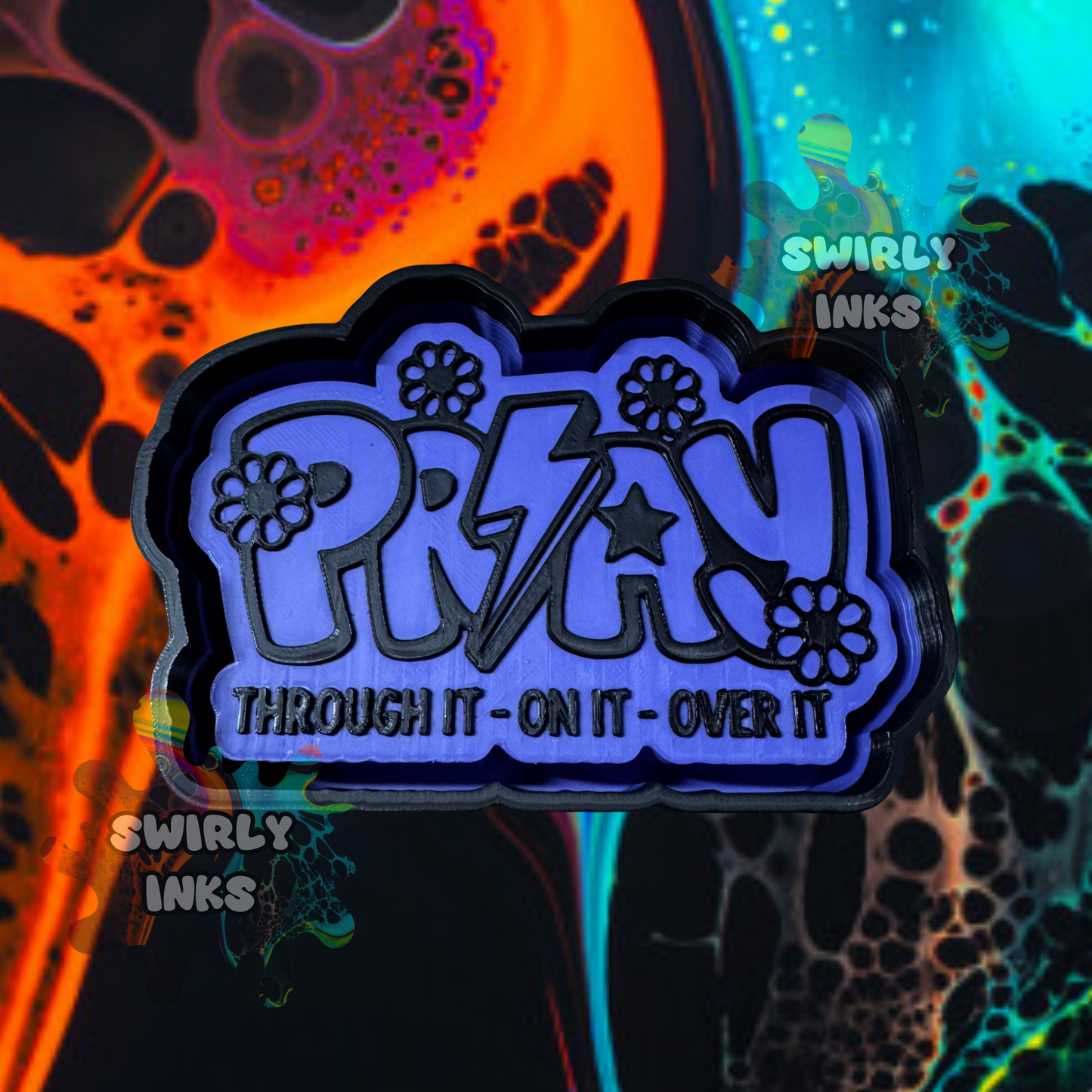 Pray It All Bolt & Flowers Freshie Mold