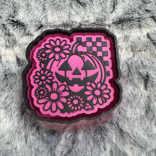 Pumpkin Flowers Checkered Freshie Mold