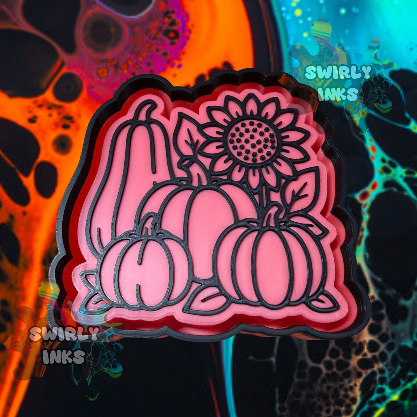 Pumpkins with Flower Freshie Mold