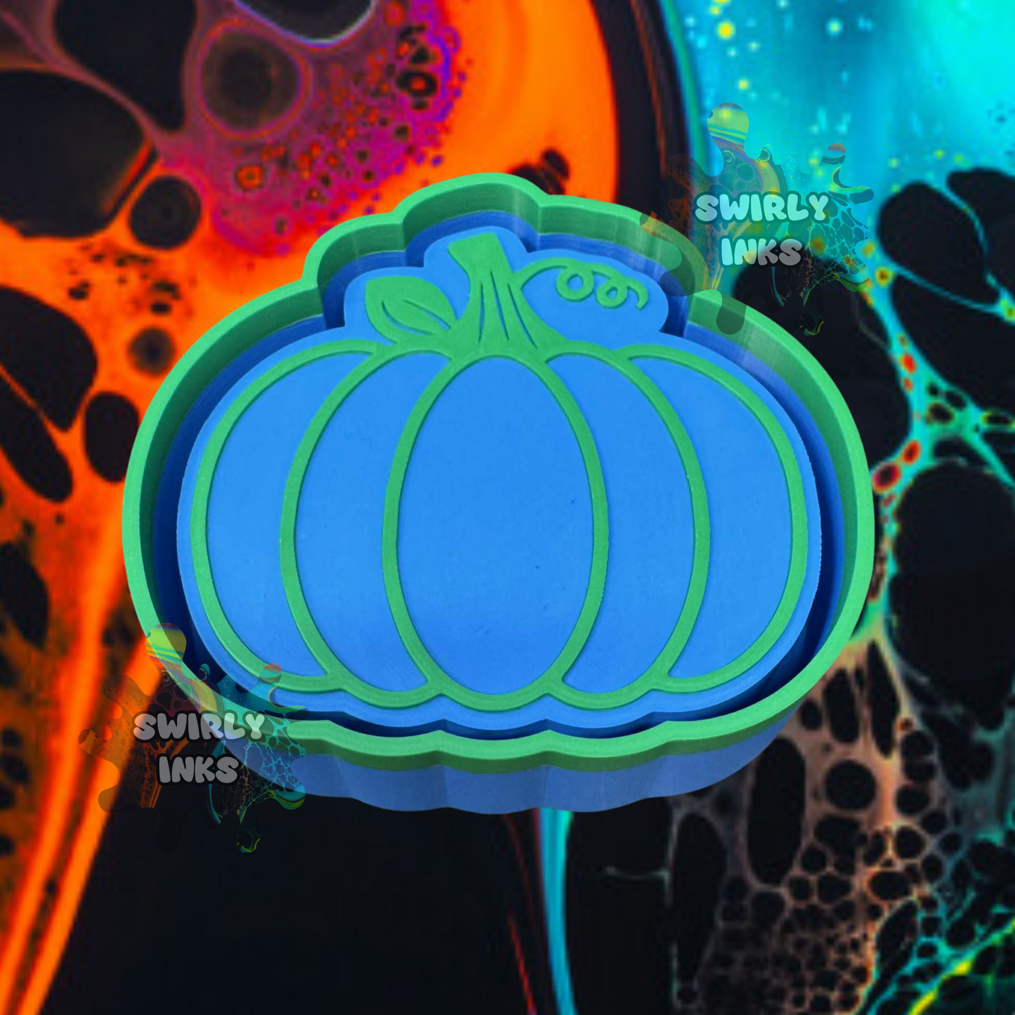 Pumpkin with Leaf & Vine Freshie Mold