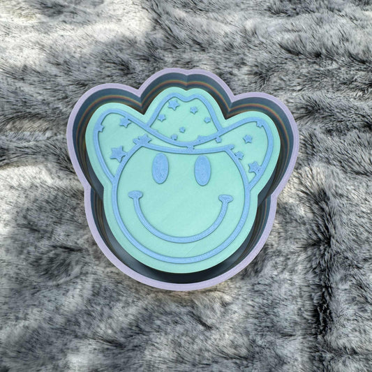 Smiley Face Cowboy Hat Freshie Mold
