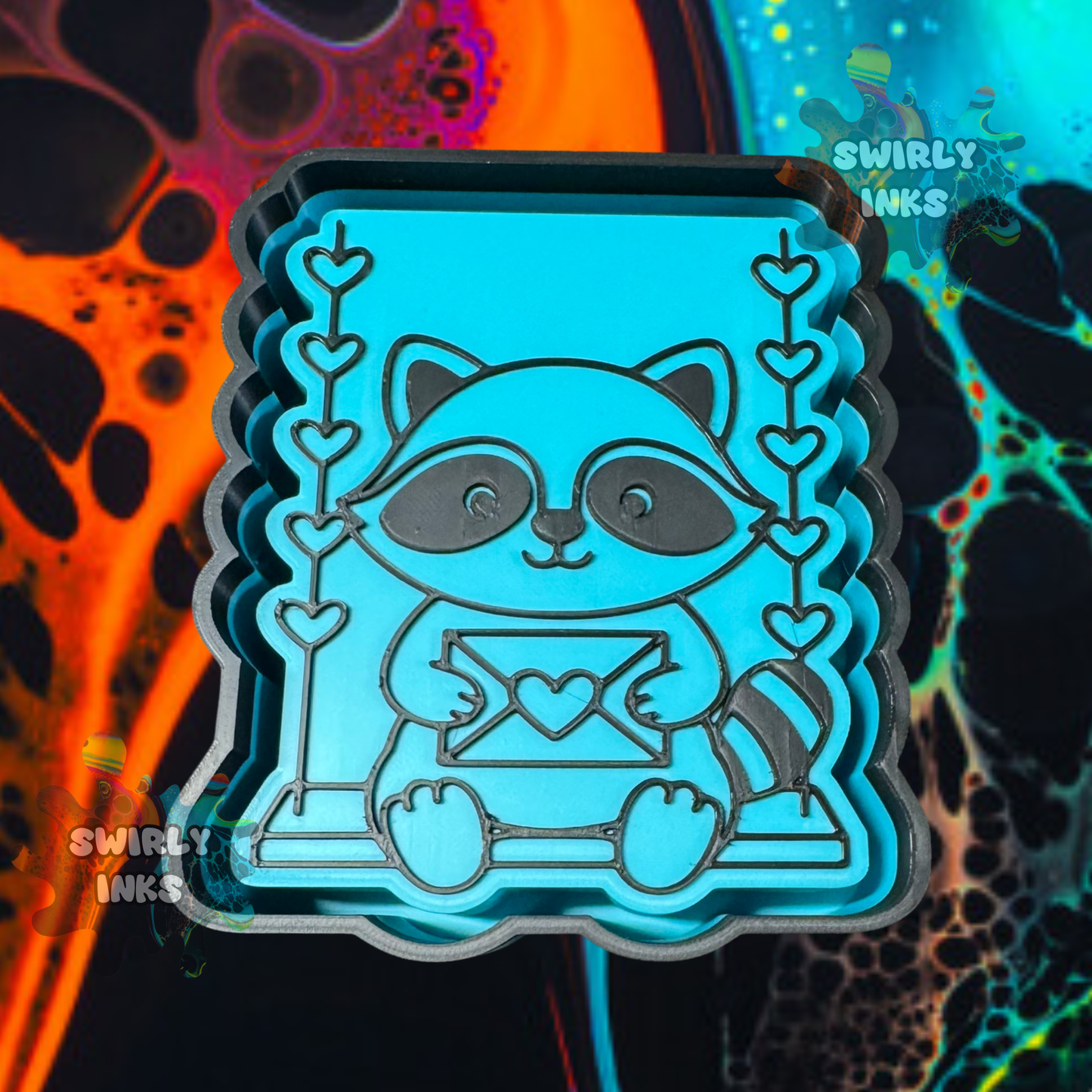 Raccoon on Swing Freshie Mold