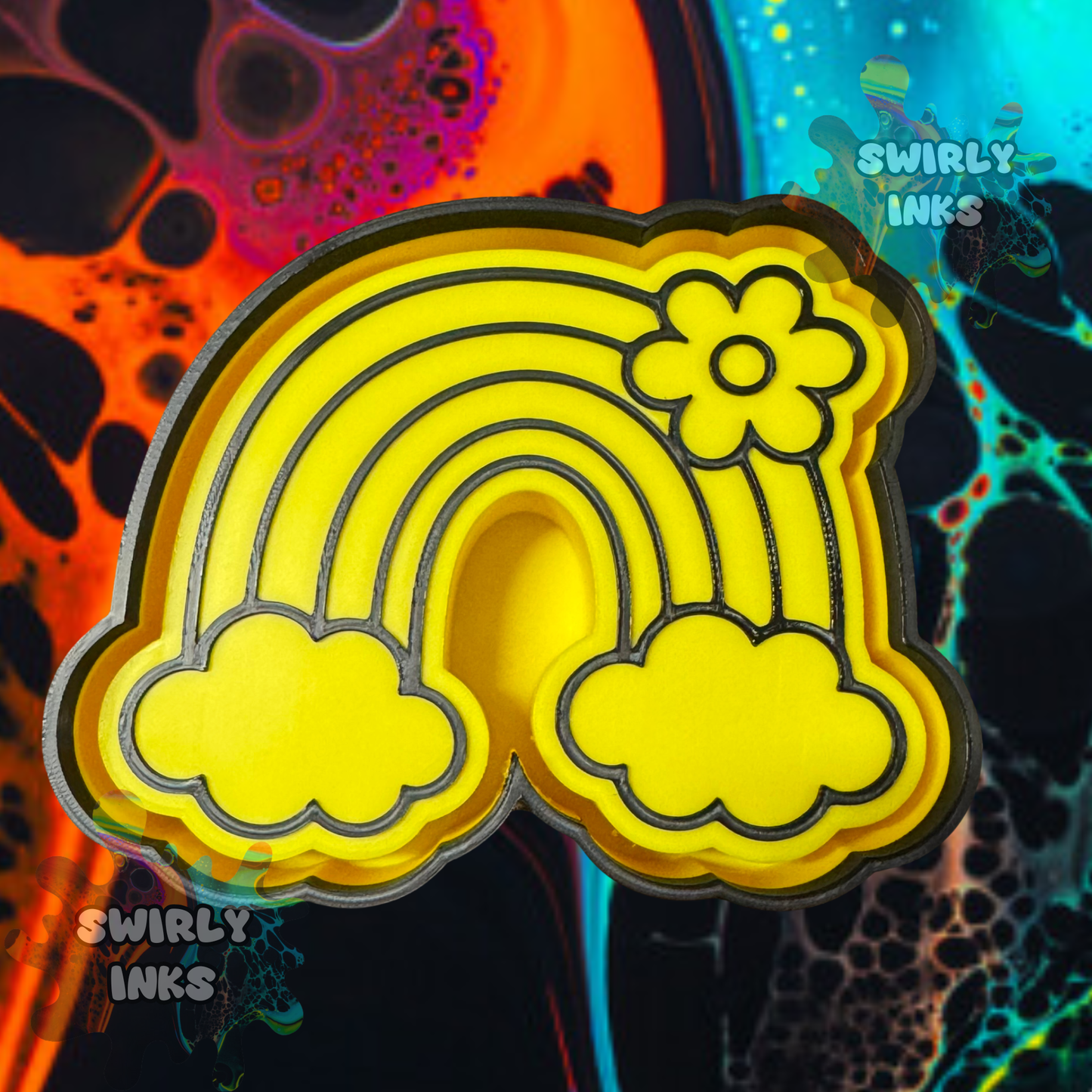 Rainbow with Flower Freshie Mold