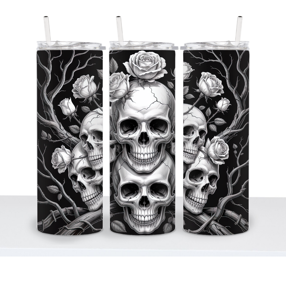 Roses Skulls 20oz Tumbler
