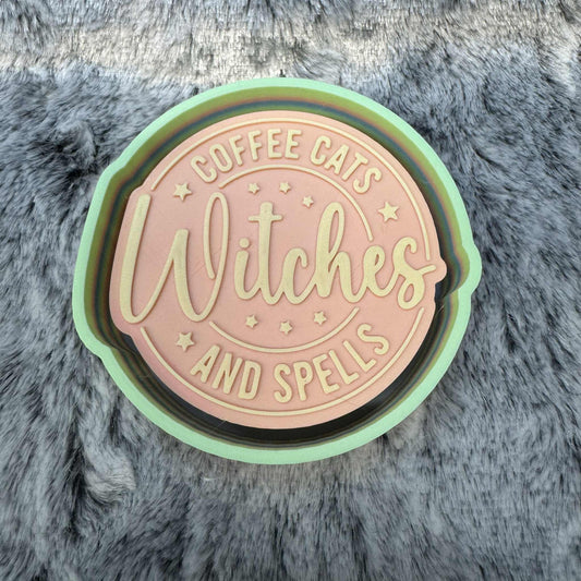 Coffee Cats and Spells Witches Freshie Mold
