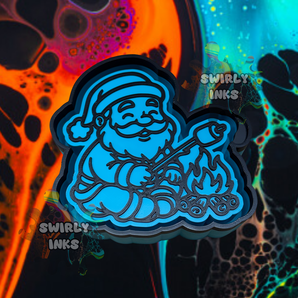 Santa with Camp Fire Freshie Mold