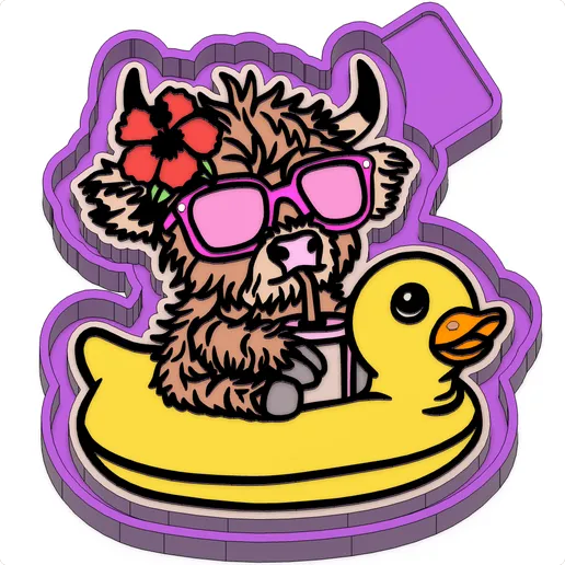 Cow on Float Freshie Mold