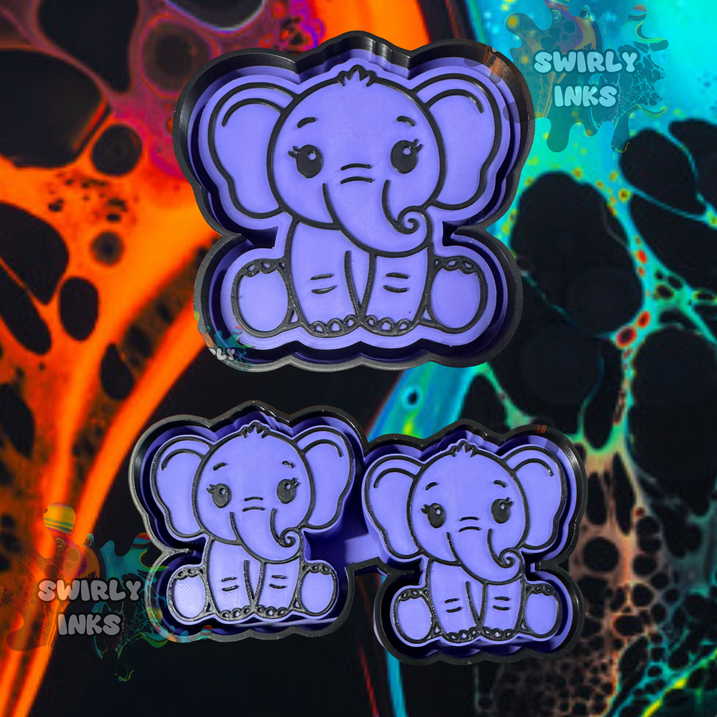 Sitting Elephant Set Freshie Mold