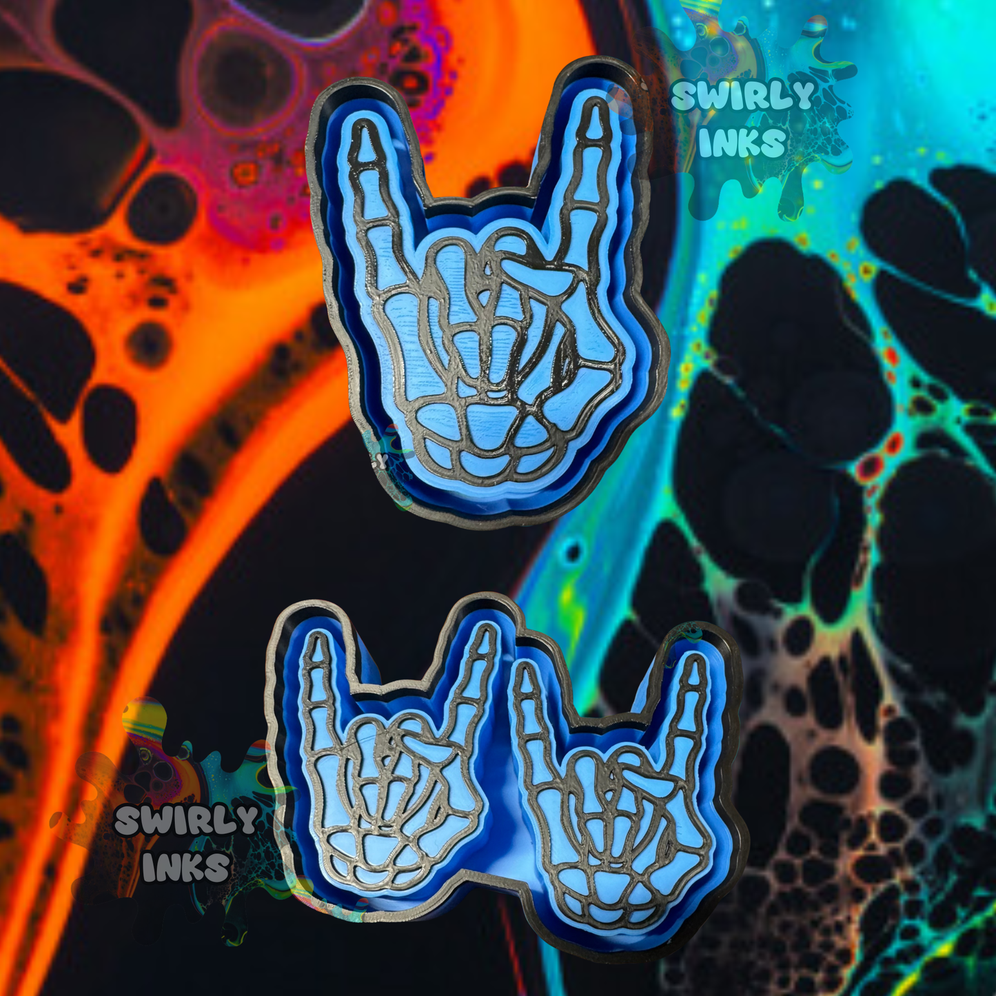 Skeleton Rocker Hand Set Freshie Mold