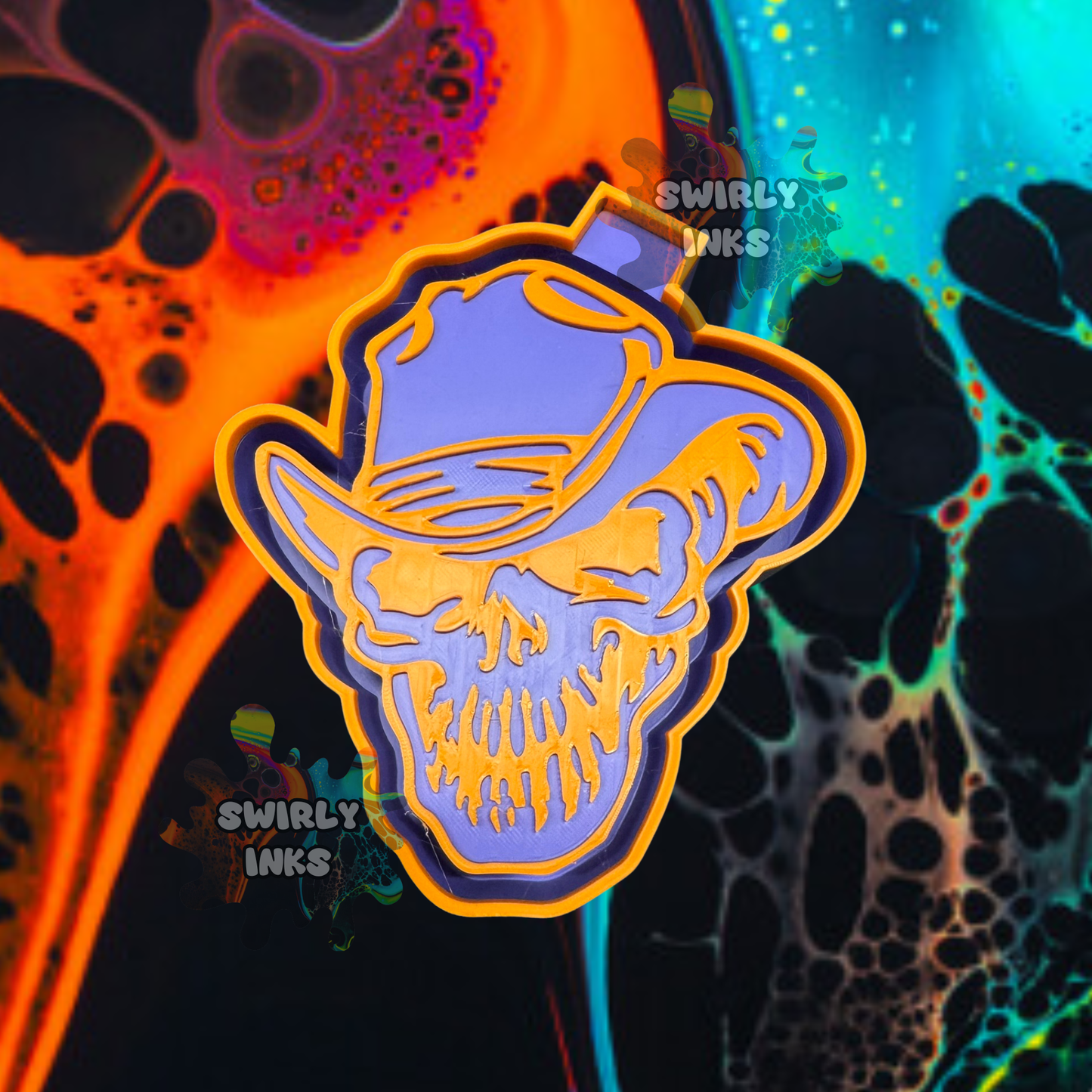 Skull With Cowboy Hat Freshie Mold