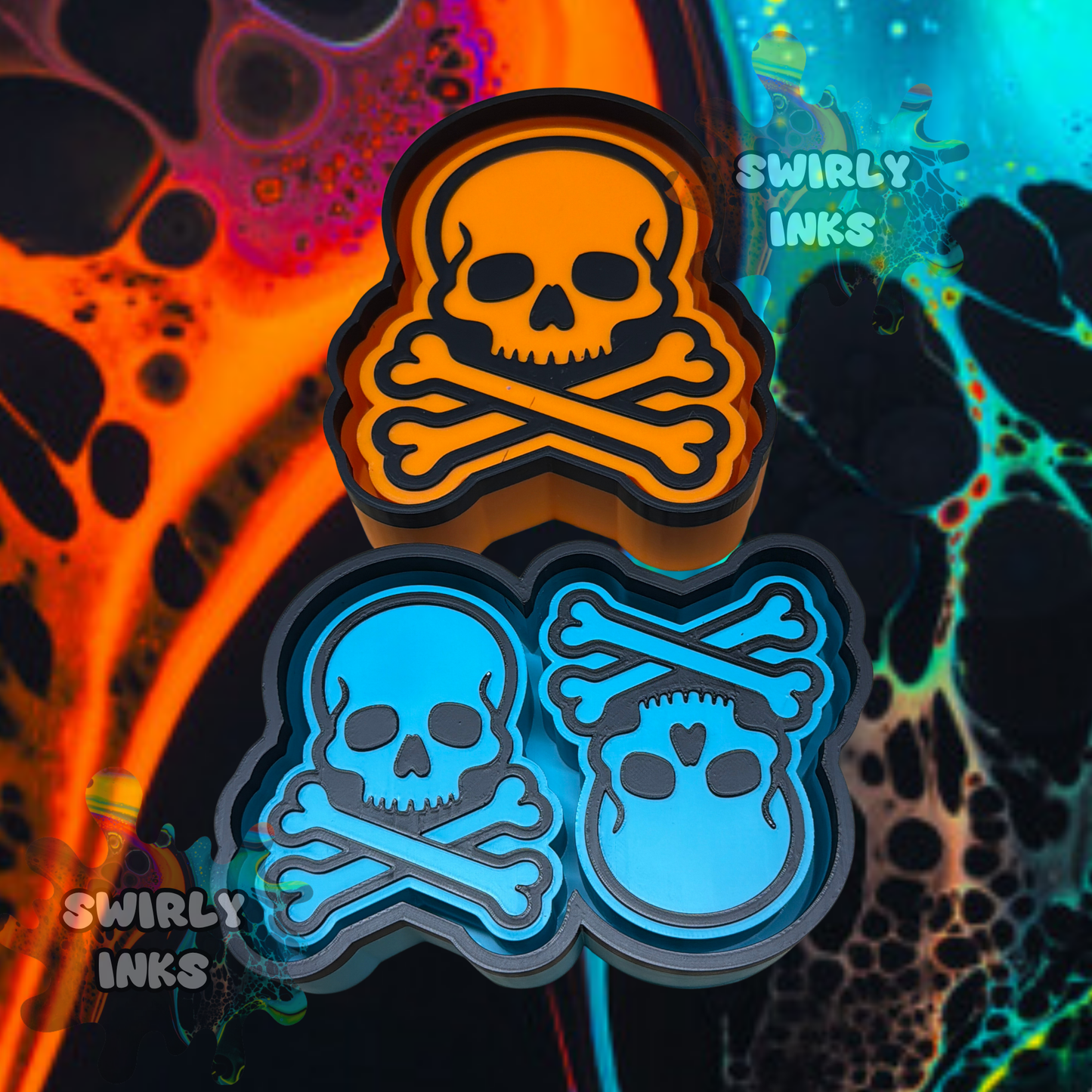Skull & Bones Set Freshie Mold