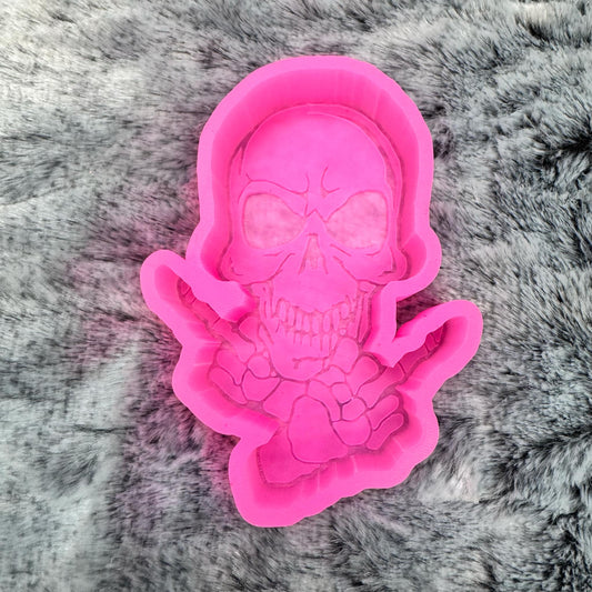 Skull Middle Fingers Freshie Mold