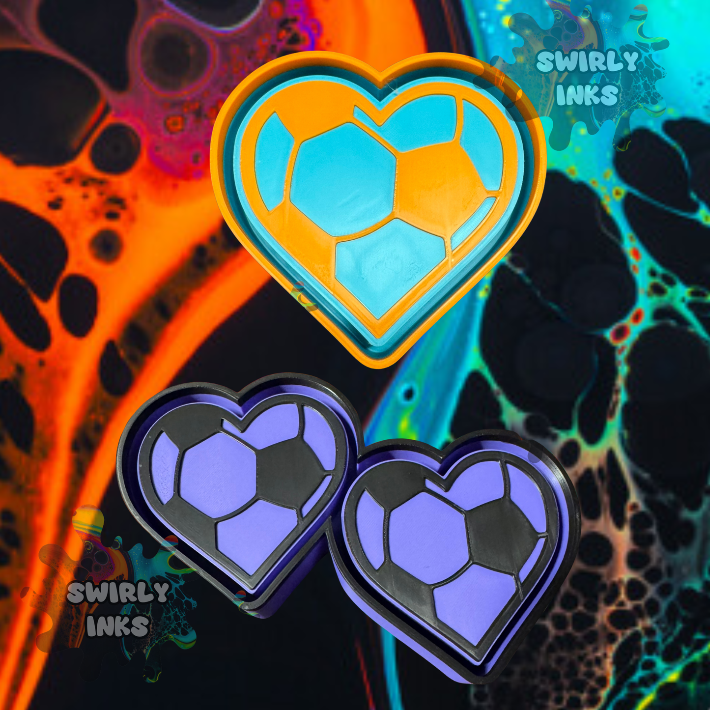 Soccer Heart Set Freshie Mold