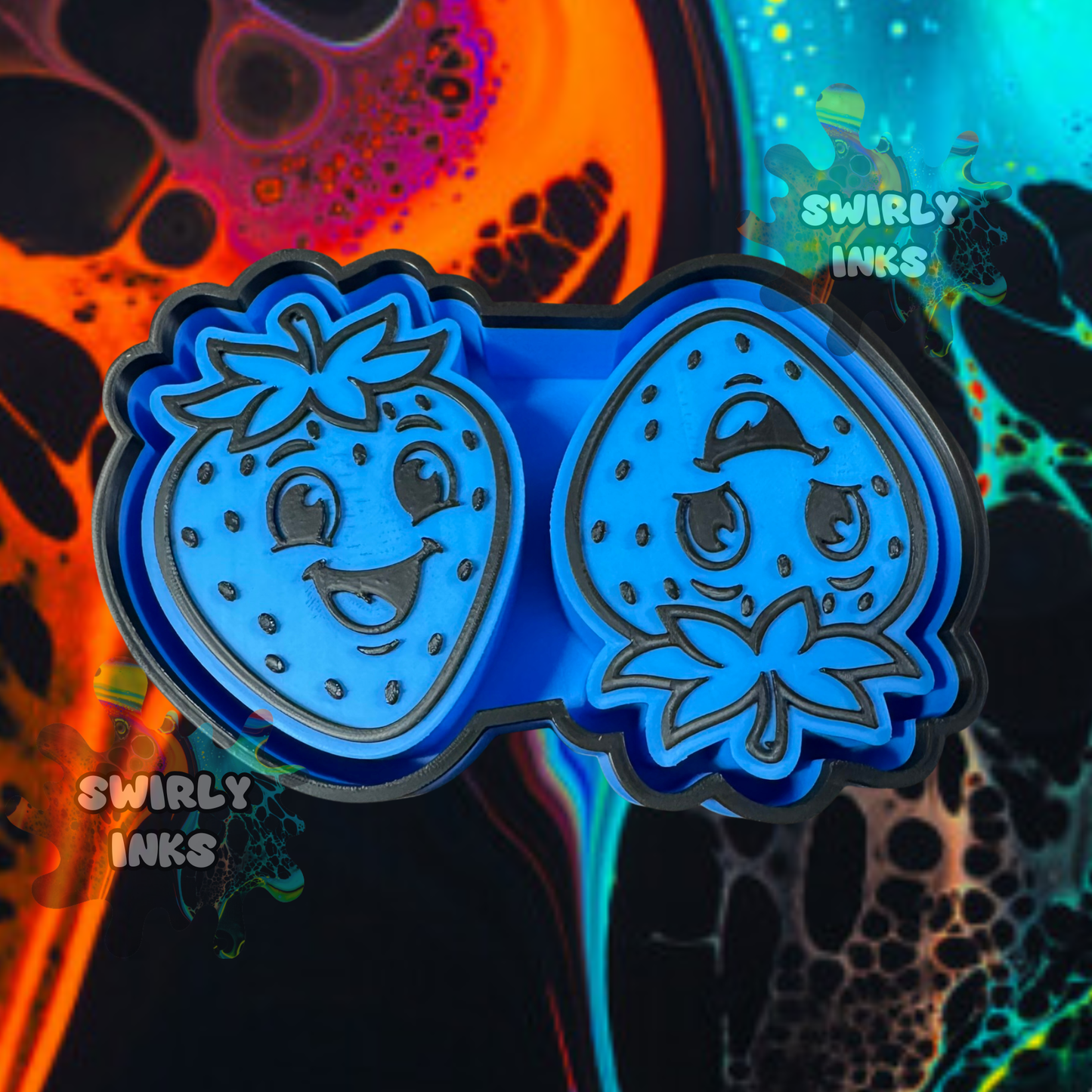 Strawberry with Face Vent Freshie Mold