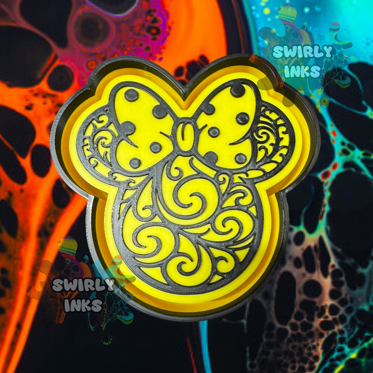 Swirls with Bow Freshie Mold