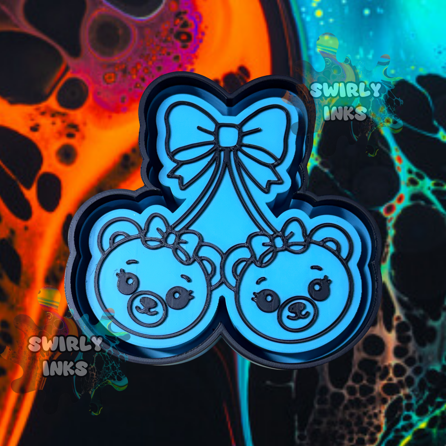 Teddy Bears Bow Freshie Mold