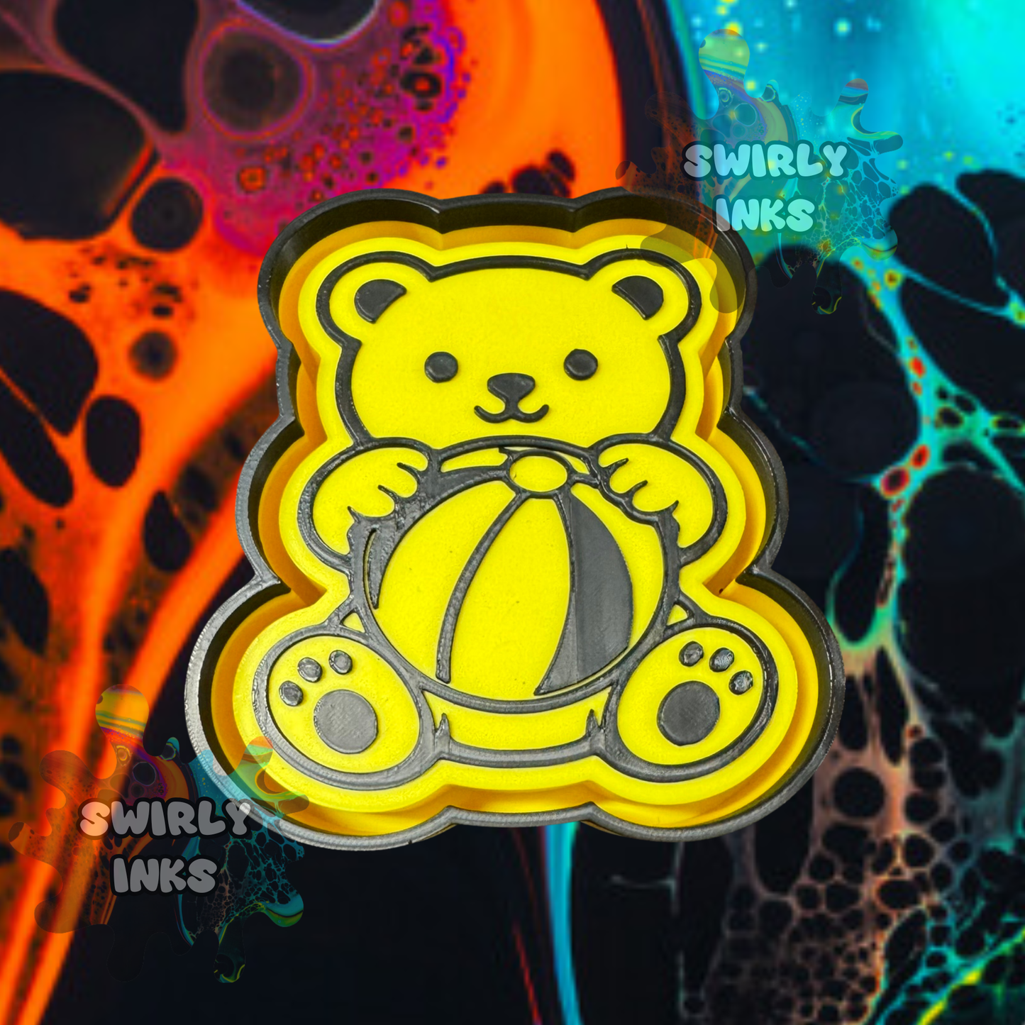 Teddy Bear with Beach Ball Freshie Mold