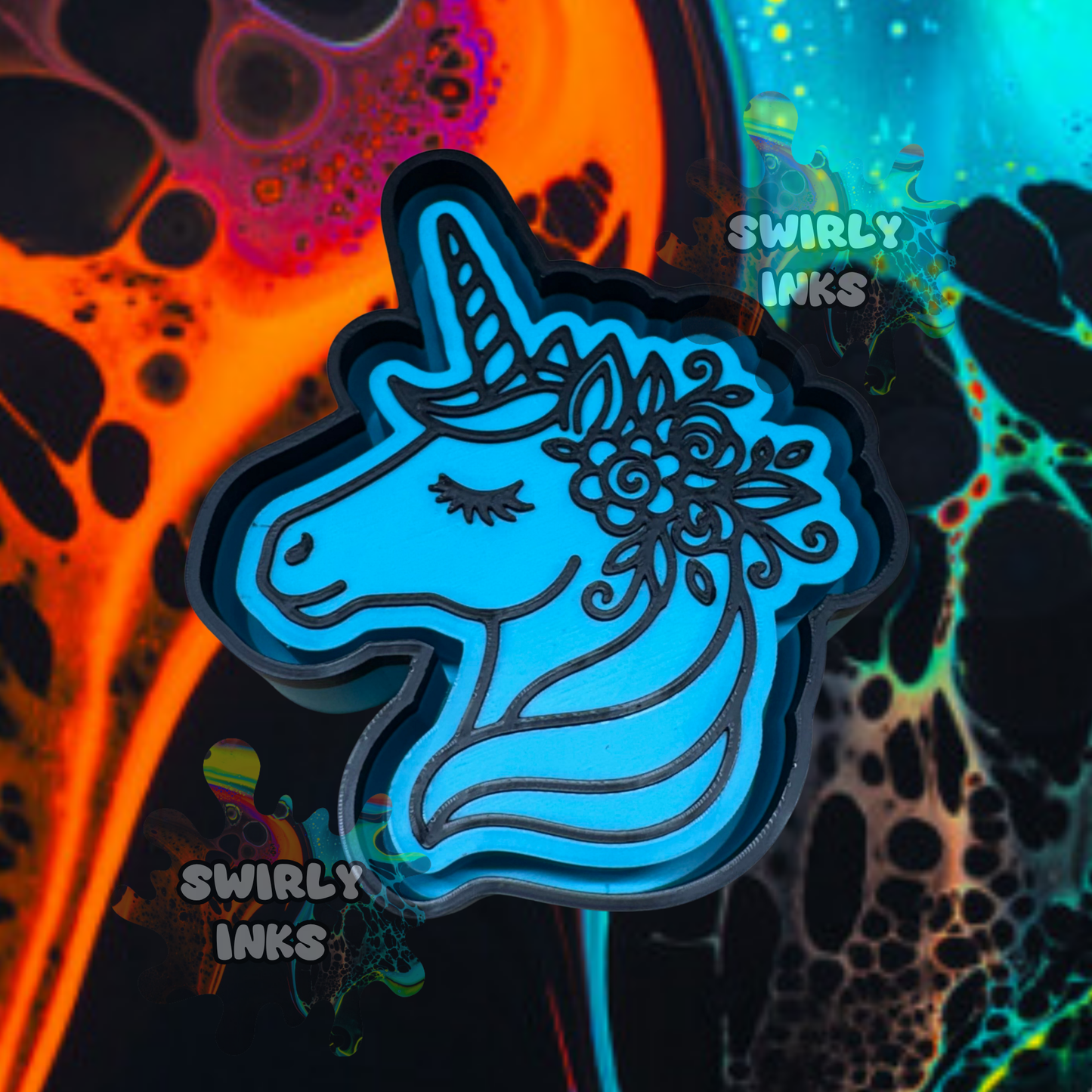 Unicorn with Flowers Freshie Mold