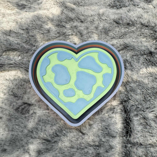 Cow Print Heart Freshie Mold