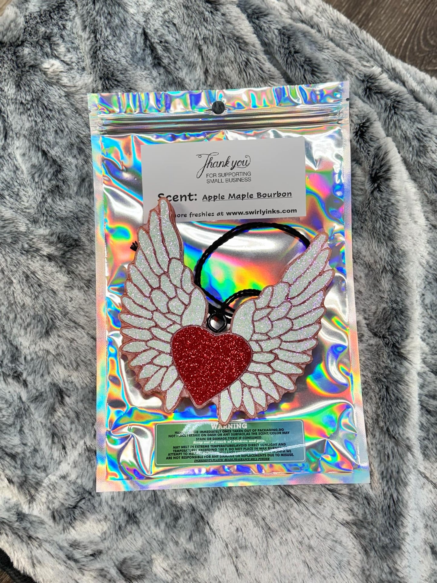 Angel Wings with Heart Car Freshie - Apple Maple Bourbon Scent