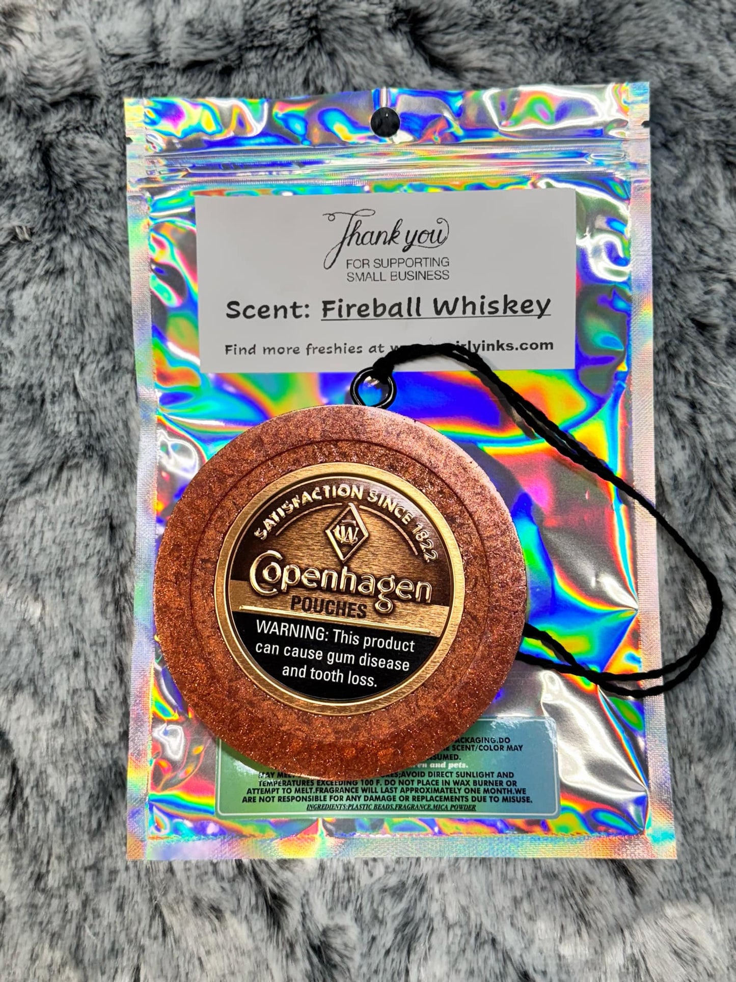 Copenhagen Snuff Car Freshie Fireball Whiskey Scent