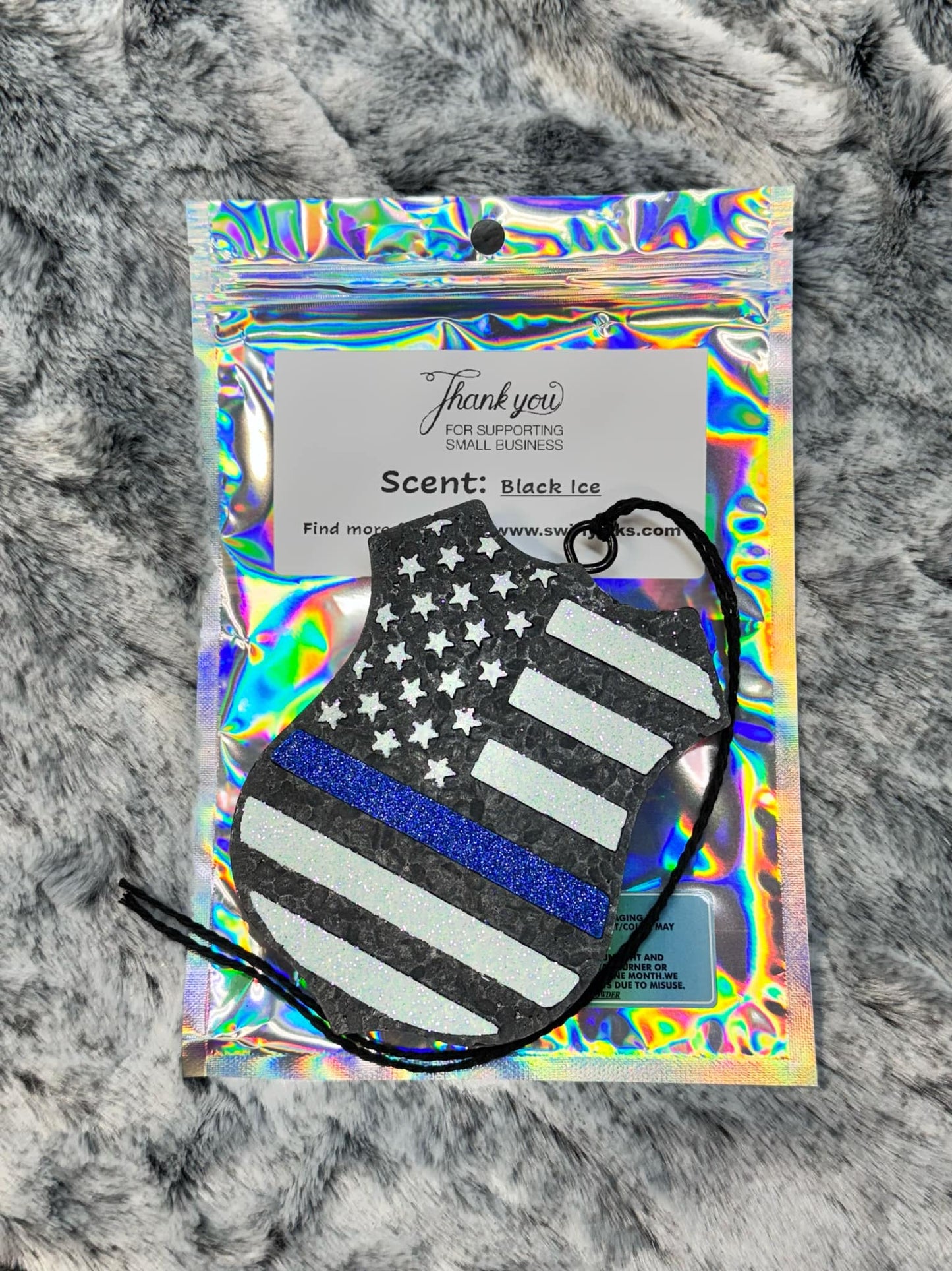 Police Badge Car Freshie - Black Ice Scent