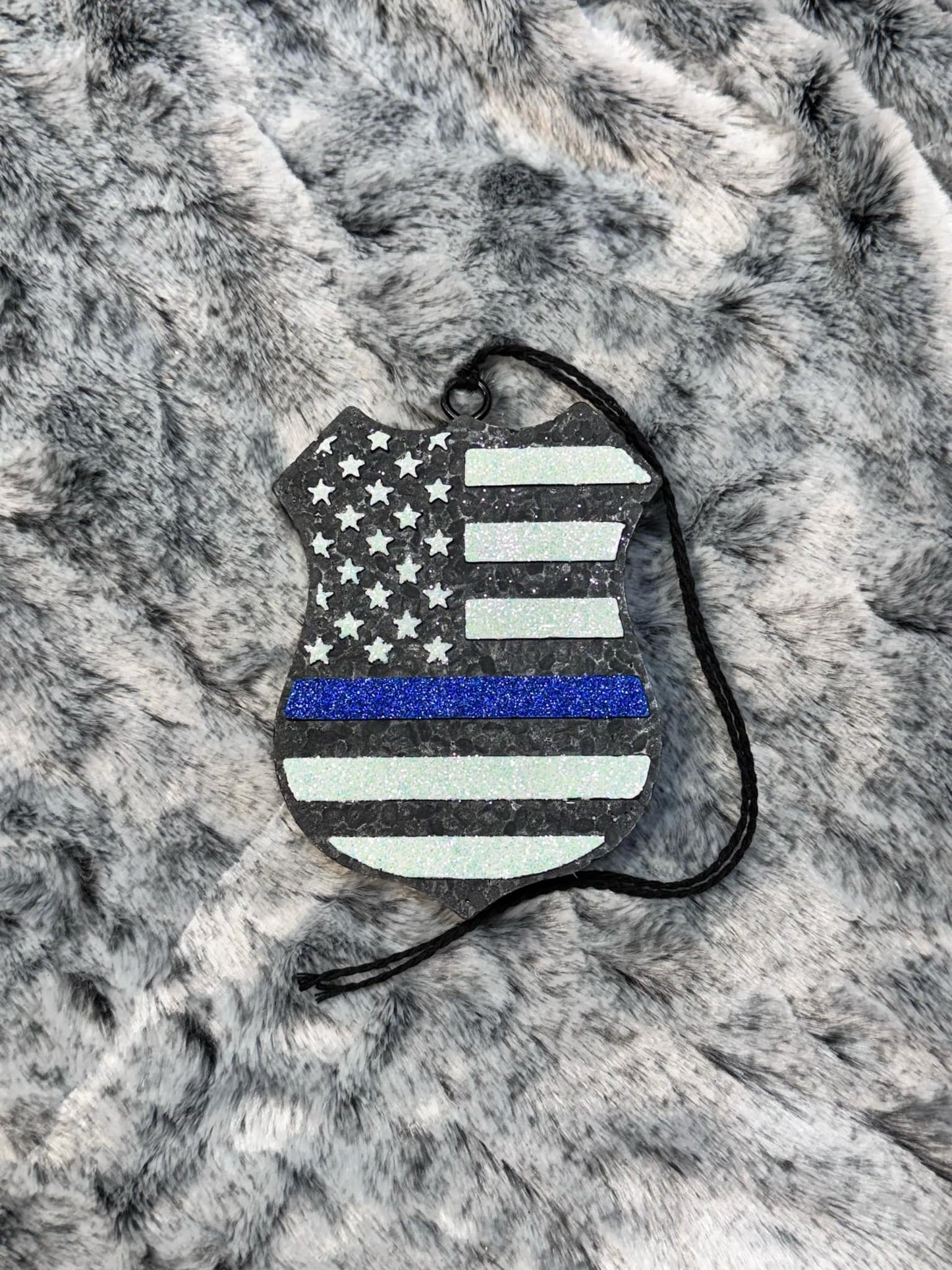 Police Badge Car Freshie - Black Ice Scent