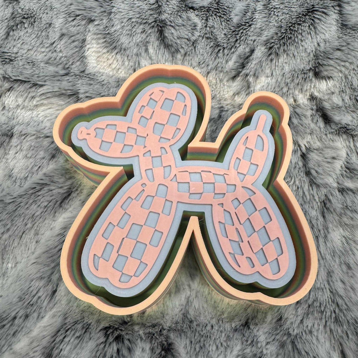 Checkered Balloon Dog Freshie Mold