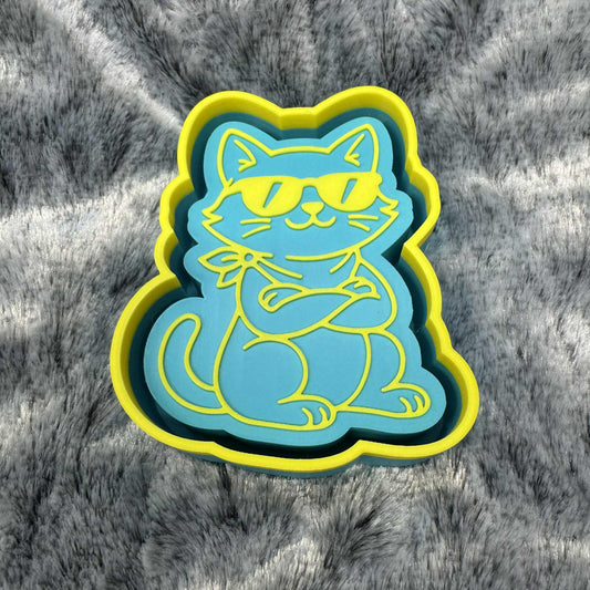 Cat with Sunglasses Freshie Mold