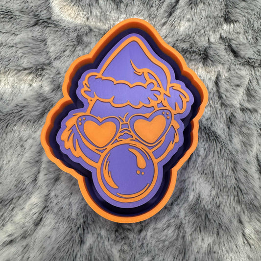 Bubble Gum Grinchy Face Freshie Mold