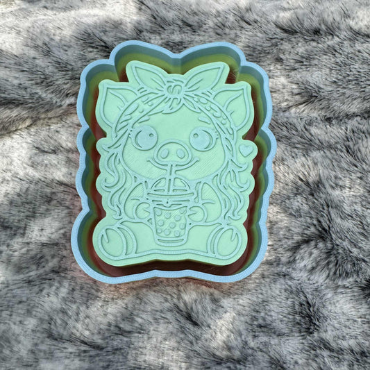 Long Hair Pig Freshie Mold