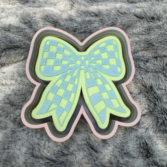 Checkered Bow Freshie Mold