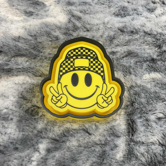 Checkered Beenie Smiley Face Freshie Mold
