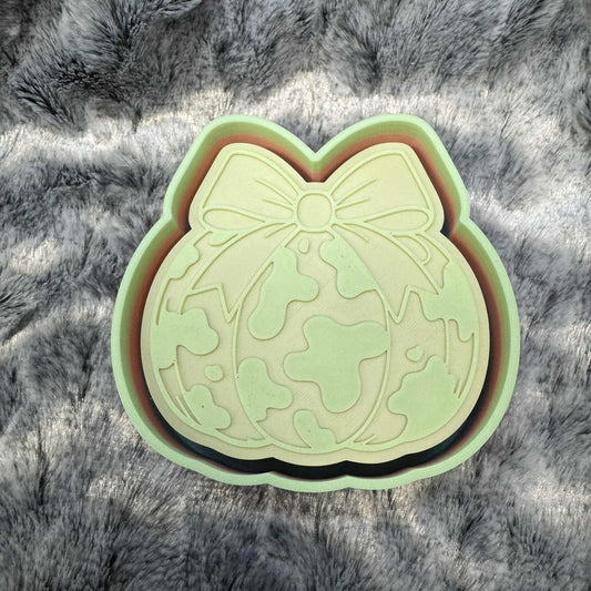 Cow Print with Bow Pumpkin Freshie Mold
