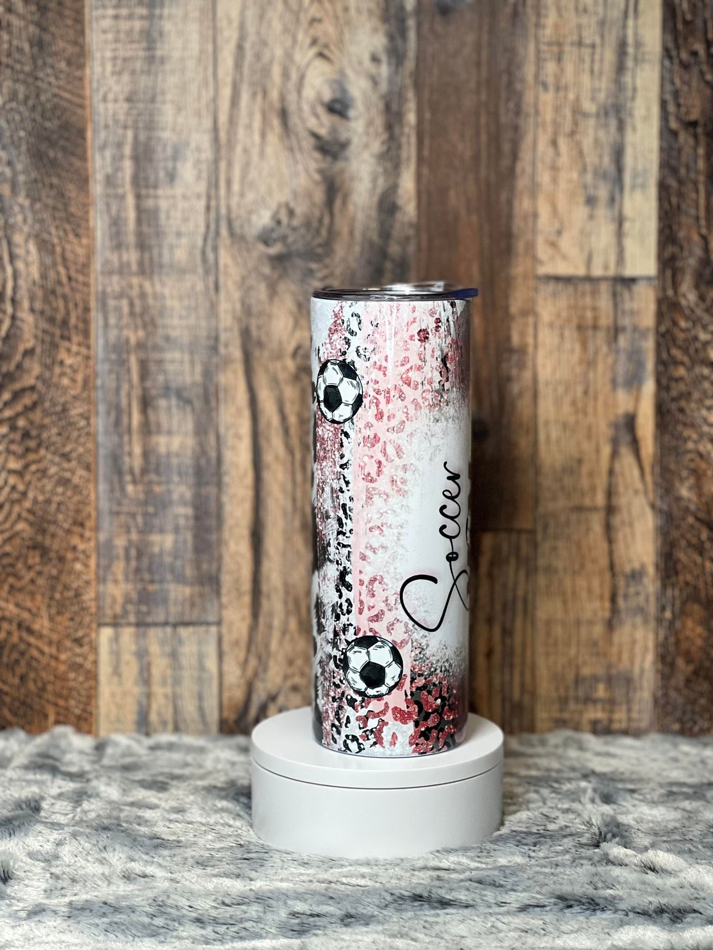 Soccer Mom Pink Patches Tumbler