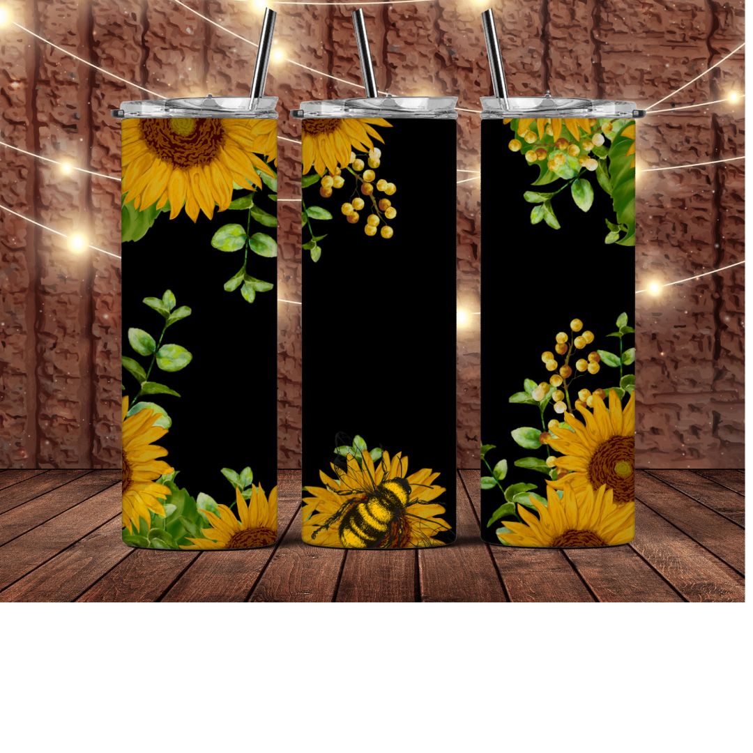 Sunflower & Bee Tumbler
