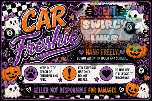 Purple Halloween Freshie Label 3" x 2"  (10)