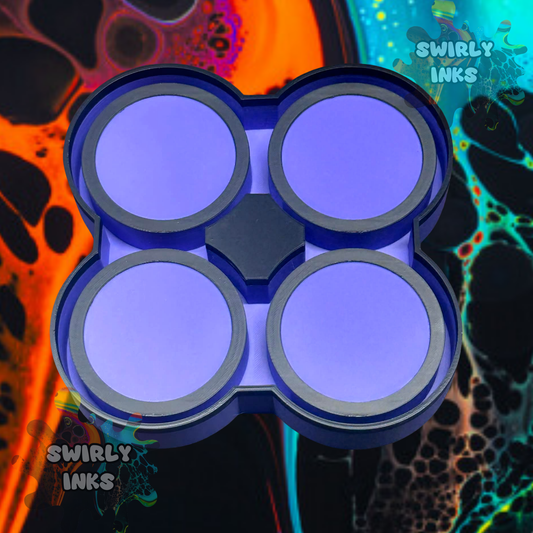 4 Cavity 3" Round with Indent for 2.5" Cardstock Freshie Mold