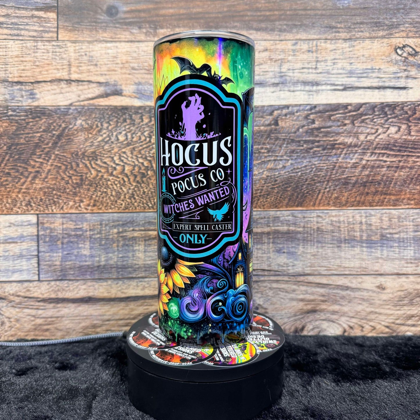 Witches Needed Tumbler - Black light Activated Ink.