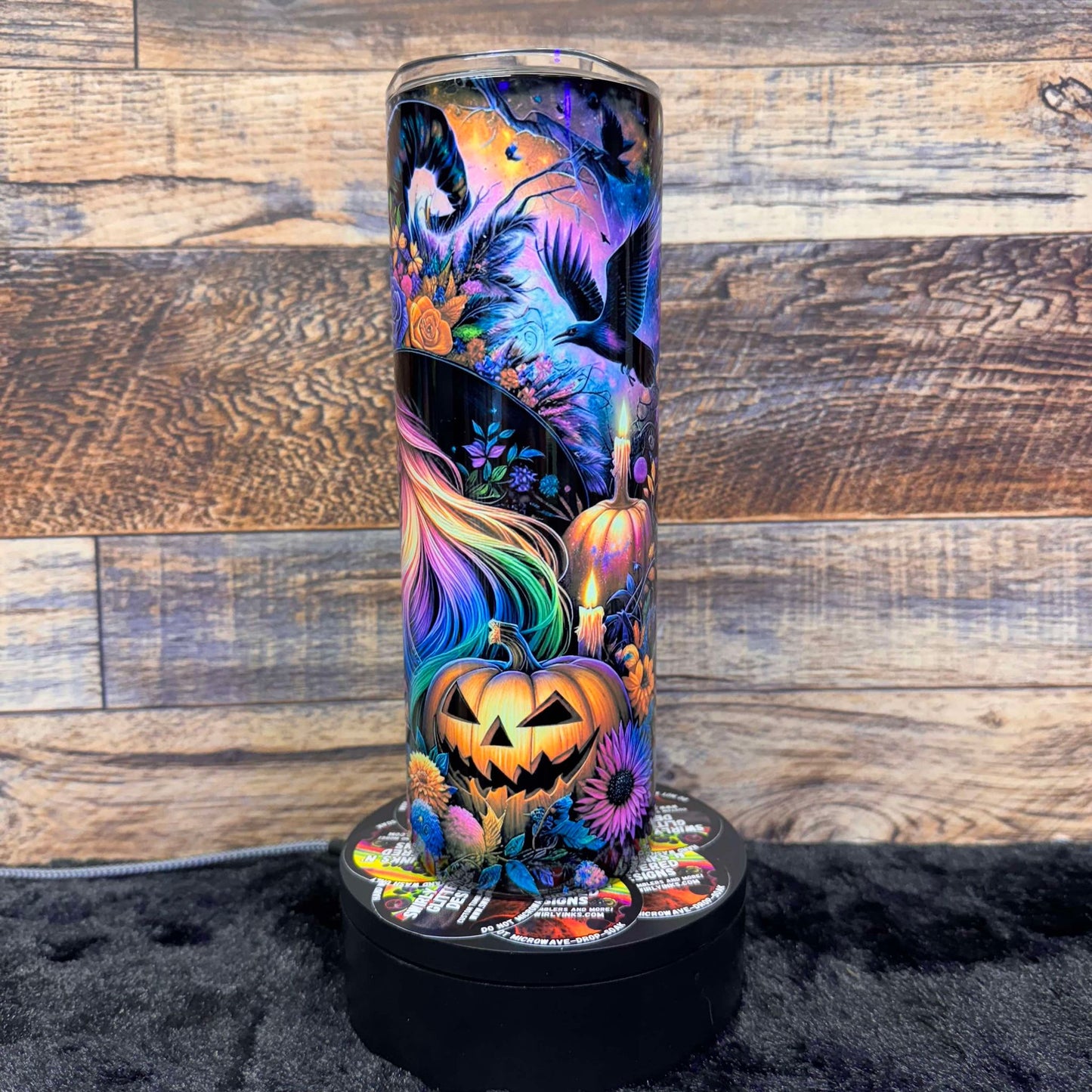 Witch (#187) Tumbler - Black light Activated Ink.