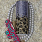 20oz Rhinestone Leopard Ombre Pattern Purple, Black, Champagne & Brown