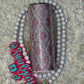 20oz Rhinestone Tumbler Pink & Silver Diamond Pattern