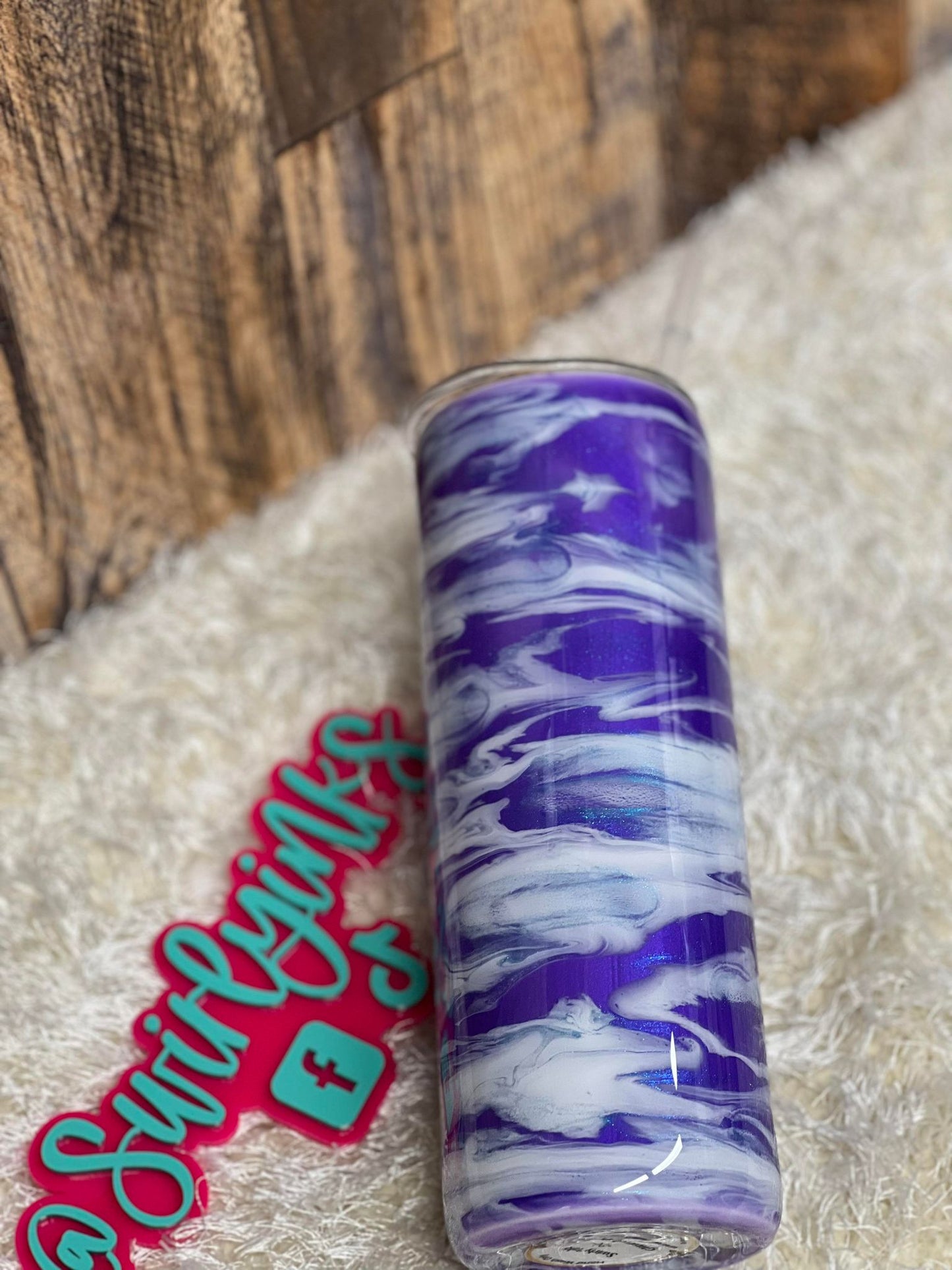 20oz Purple, Blue & White Swirl Tumbler