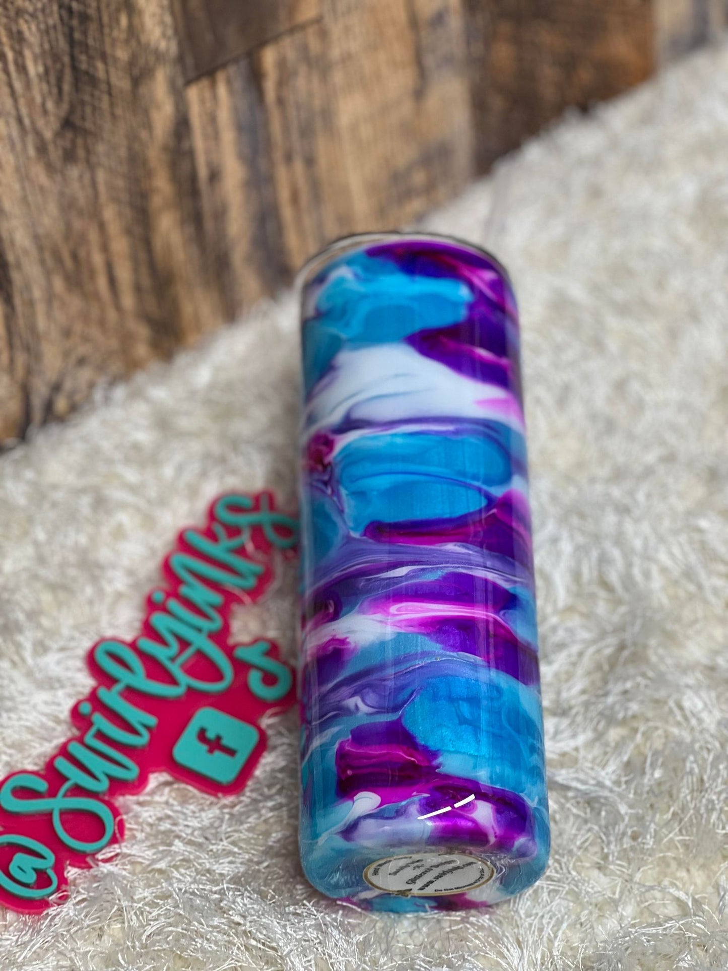 20oz Purple, Blue Pink & White Swirl Tumbler