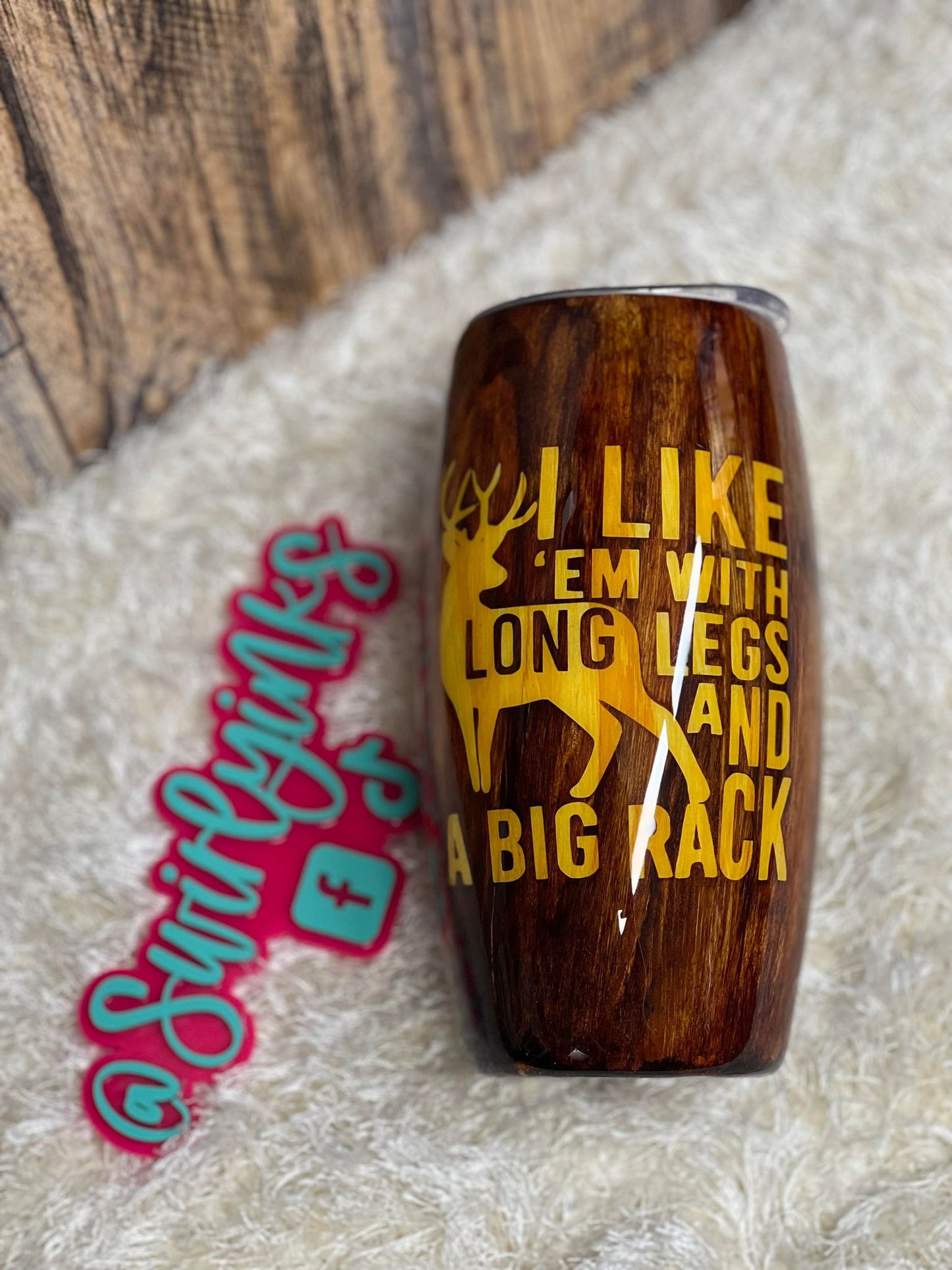 25oz Wood grain Peek-a-boo Tumbler