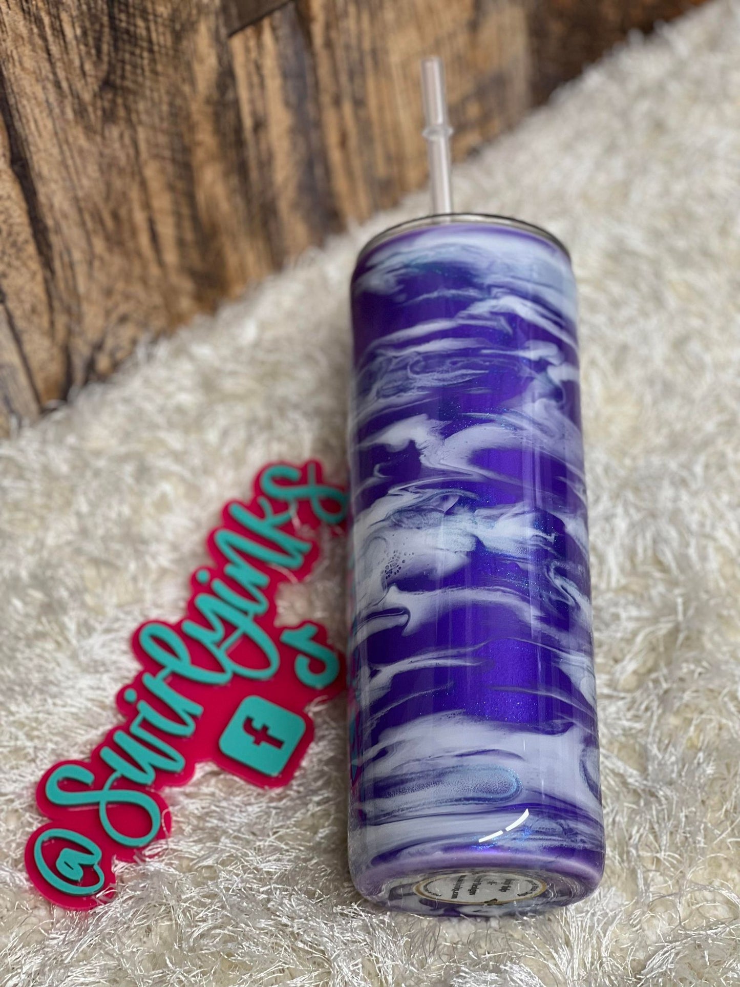 20oz Purple, Blue & White Swirl Tumbler