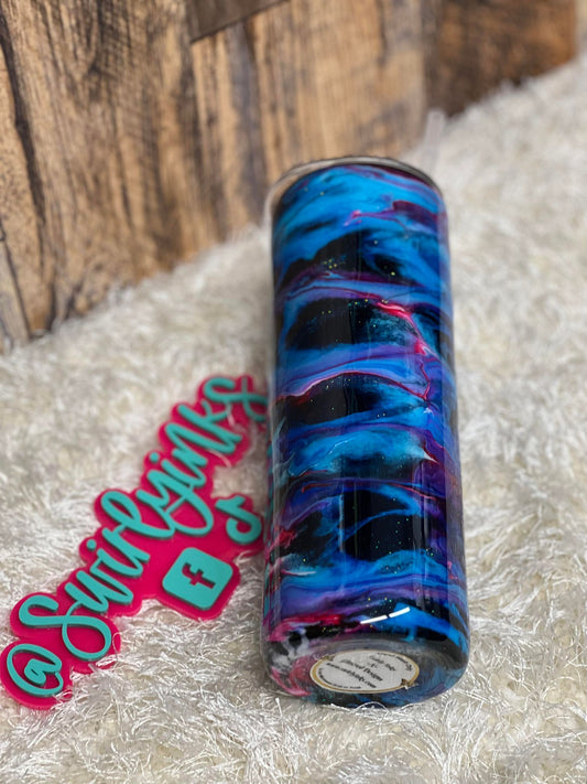 20oz Purple, Blue, Pink & White Swirl Tumbler